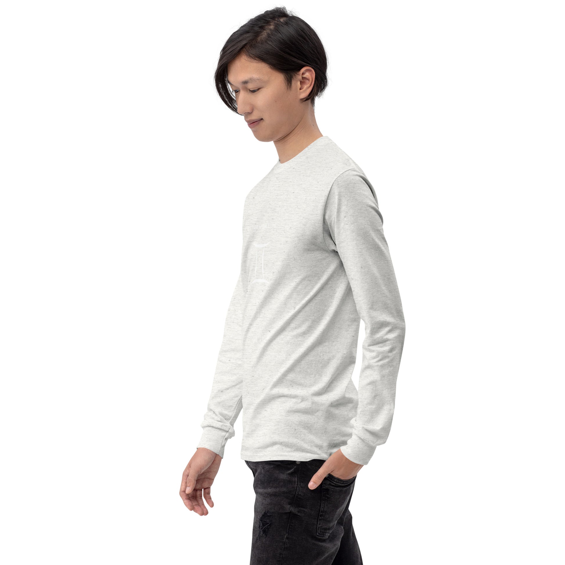 Twin Signal Men's Long Sleeve Shirt - Left Placement image 82: selected colour version with front view, left-side angle of the Gemini range.