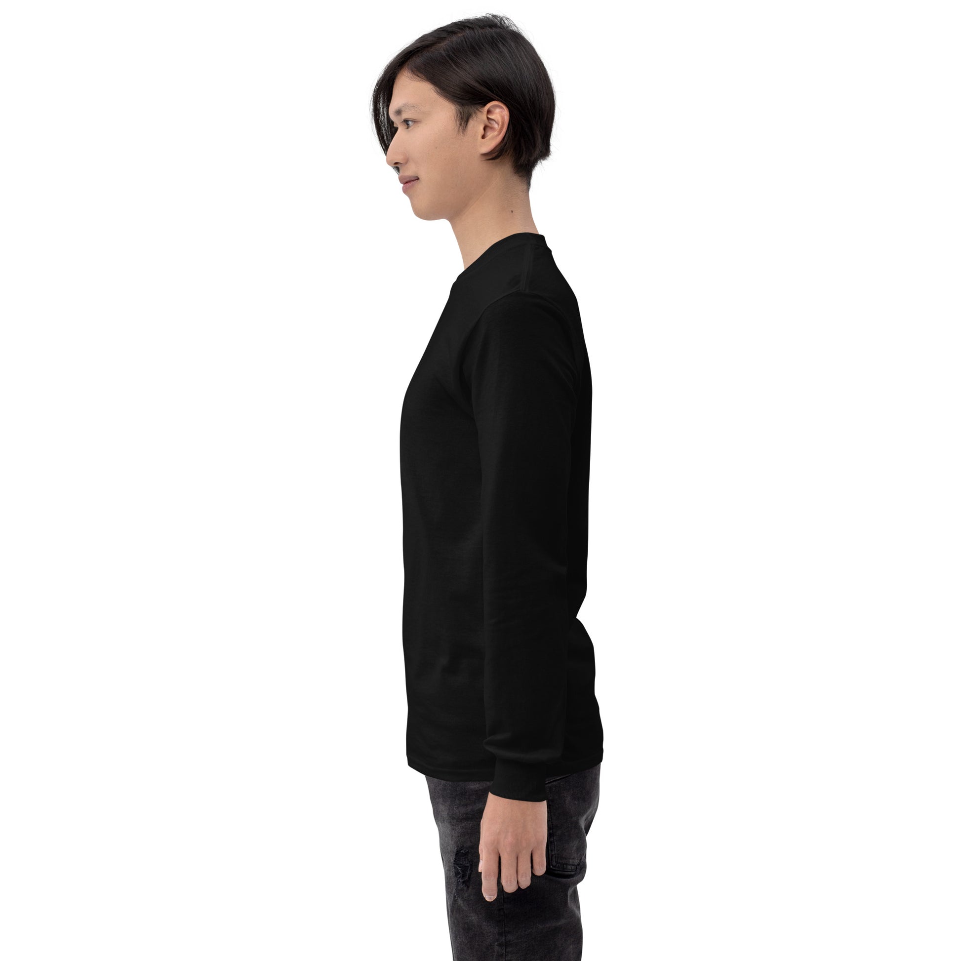 Moonhaven Long Sleeve Shirt image 3 in Black, size L, showing left-side angle for the Cancer design.