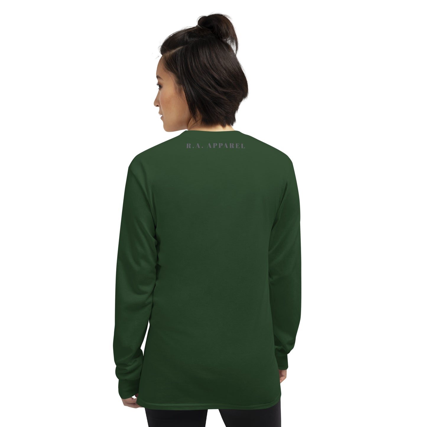 Limitless Men's Long Sleeve Shirt - Left Placement product image 6 in Black, size 3XL, with back view and left placement.