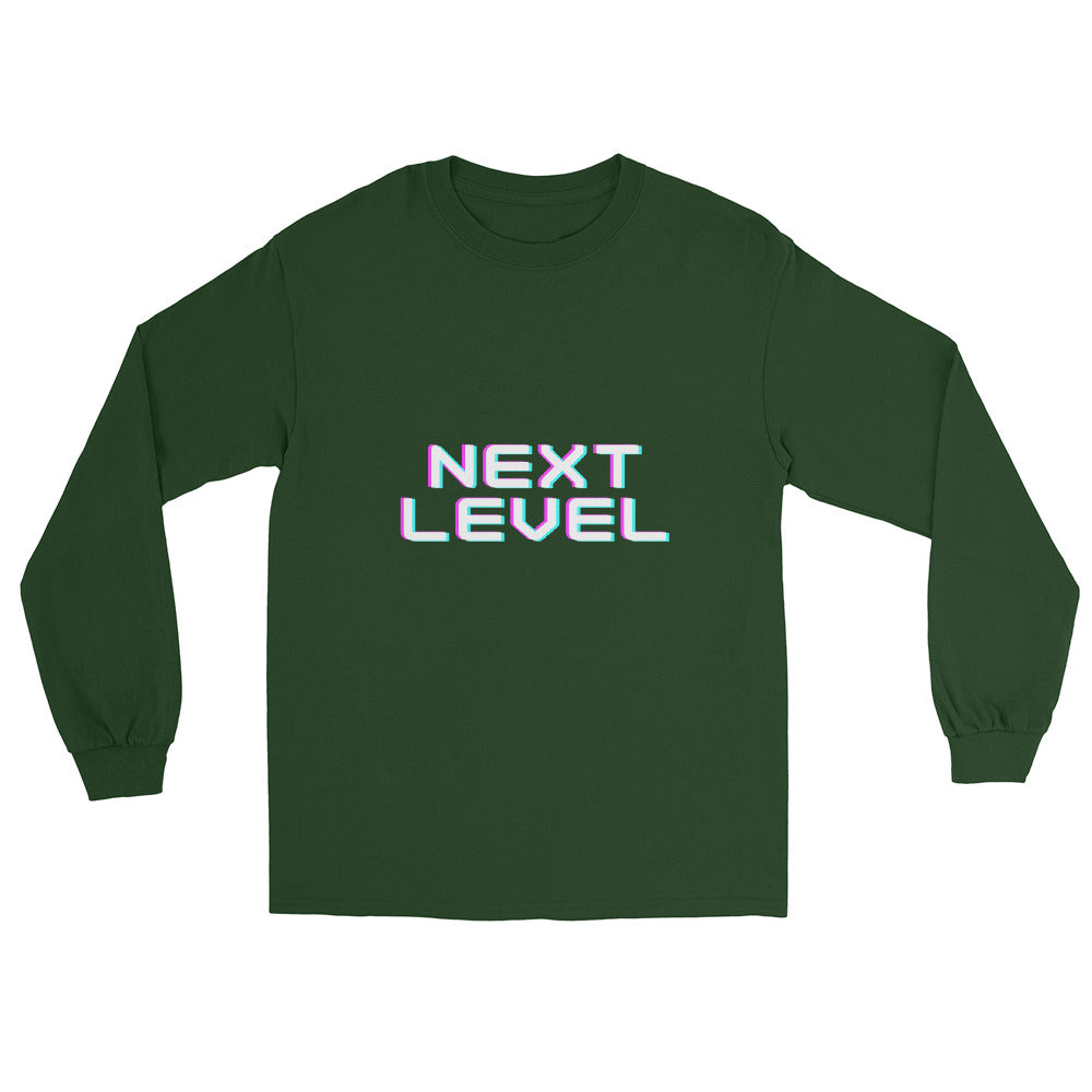 Ascender Long Sleeve Shirt - Left Placement image 3: Black version, size L with front view of the Next Level range.