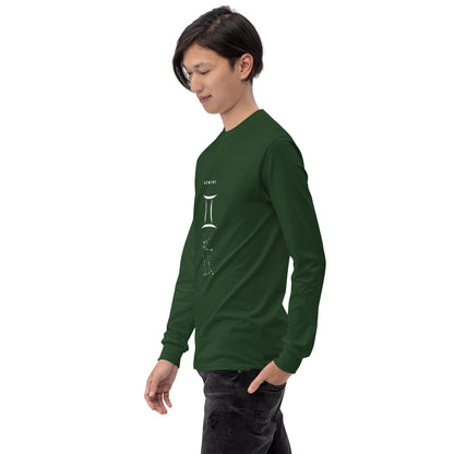 Twin Signal Men's Long Sleeve Shirt - Left Placement image 22 in Red, size M, showing front view, left-side angle for the Gemini design.