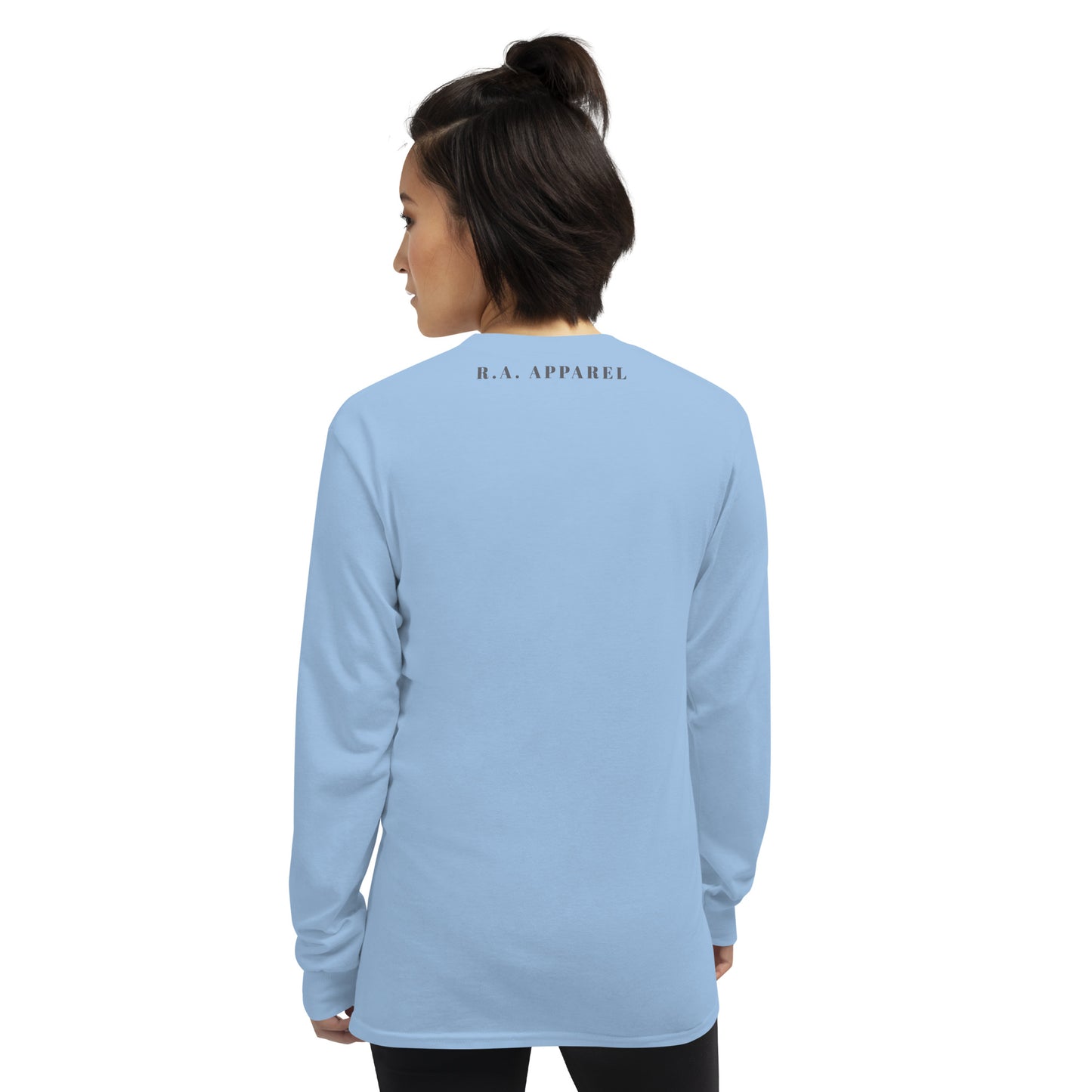 Forward Kind Men's Long Sleeve Shirt - Left Placement product image 10 in Navy, size L, with back view and left placement.