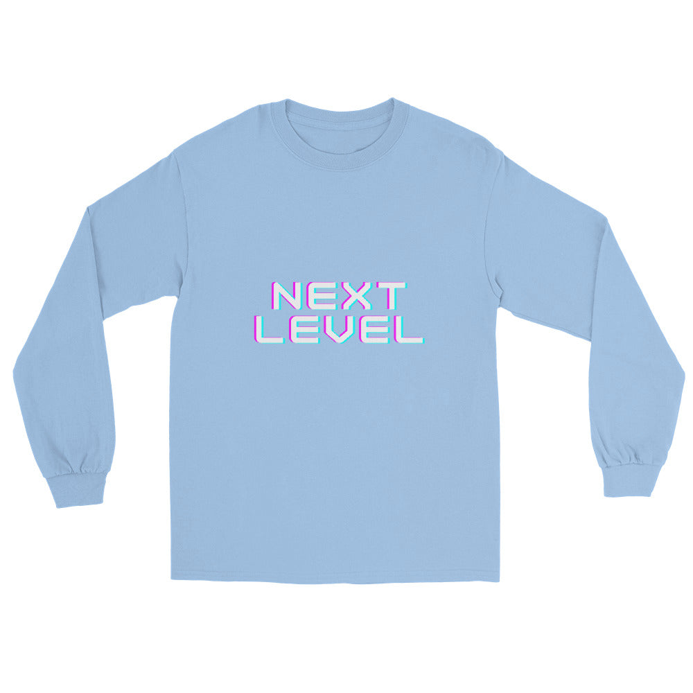 Ascender Long Sleeve Shirt - Left Placement image 9: Navy version, size M with front view of the Next Level range.