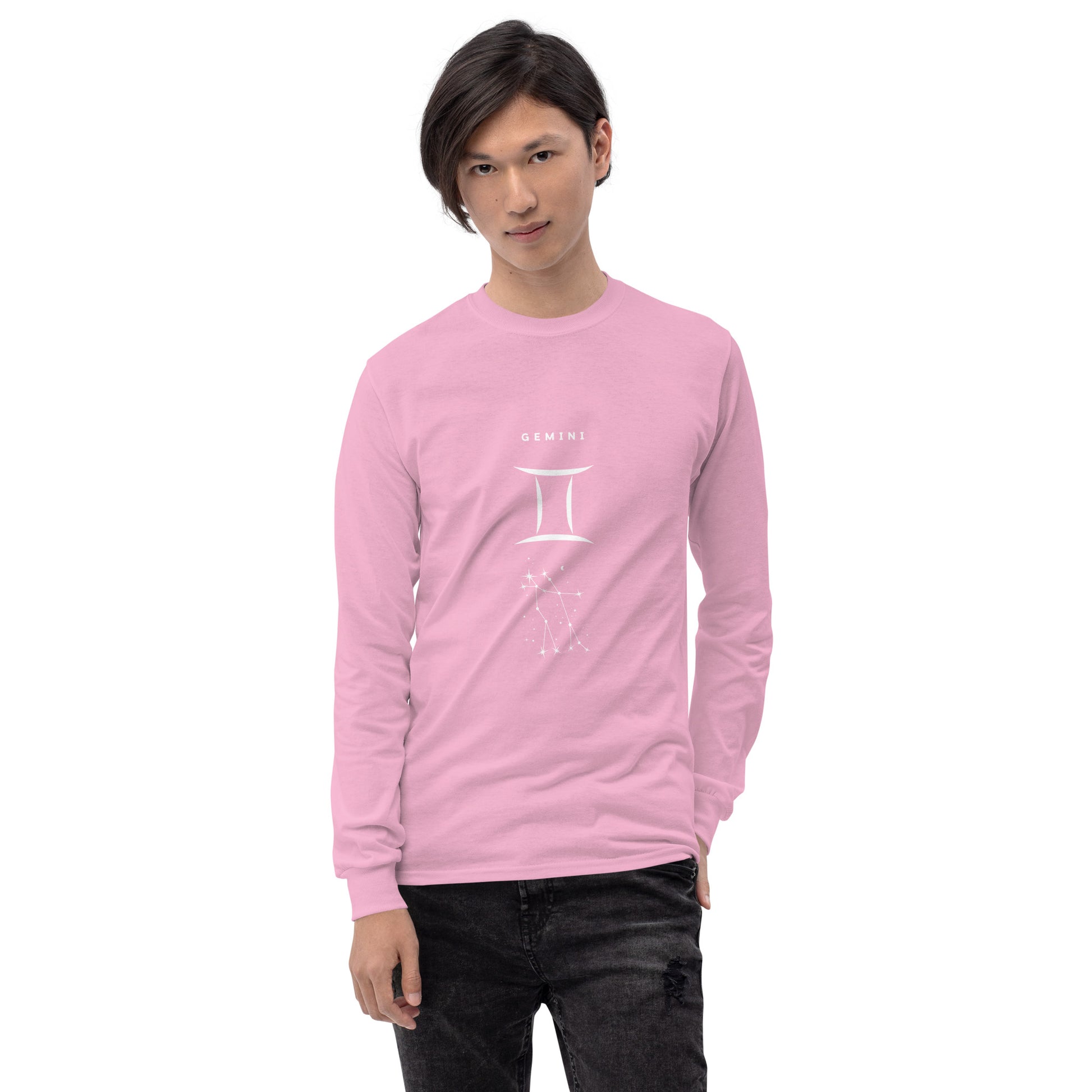 Twin Signal Men's Long Sleeve Shirt - Left Placement by R.A. Apparel, image 73, front view, White, size L, left placement.