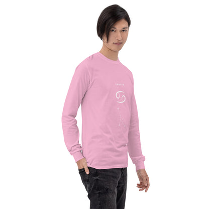 Image 78 of selected colour Moonhaven Long Sleeve Shirt, with Cancer artwork visible in front view, right-side angle.