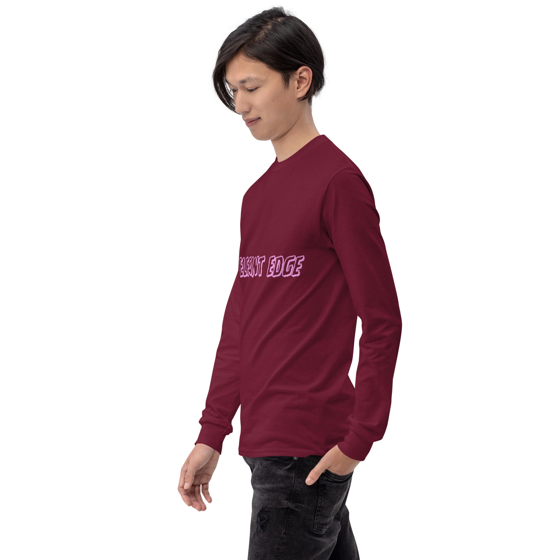 Noir Edge Men's Long Sleeve Shirt - Left Placement product image 40 in Military Green, size M, with front view, left-side angle and left placement.