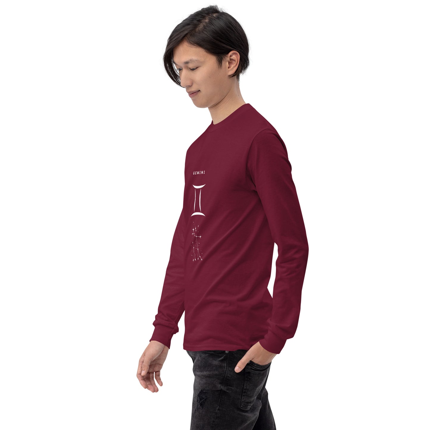 Twin Signal Men's Long Sleeve Shirt - Left Placement by R.A. Apparel, image 16, front view, left-side angle, Forest Green, size S, left placement.