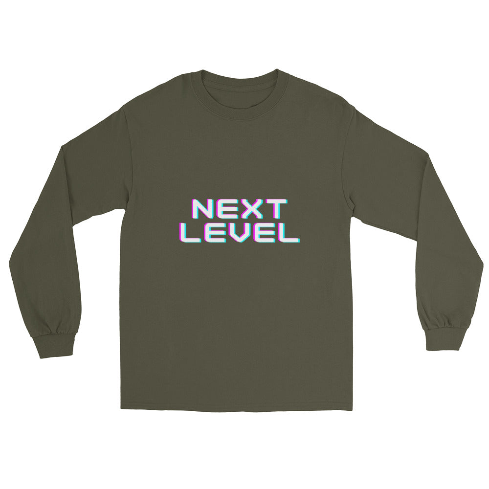 Ascender Long Sleeve Shirt - Left Placement image 5 in Black, size 2XL, showing front view for the Next Level design.