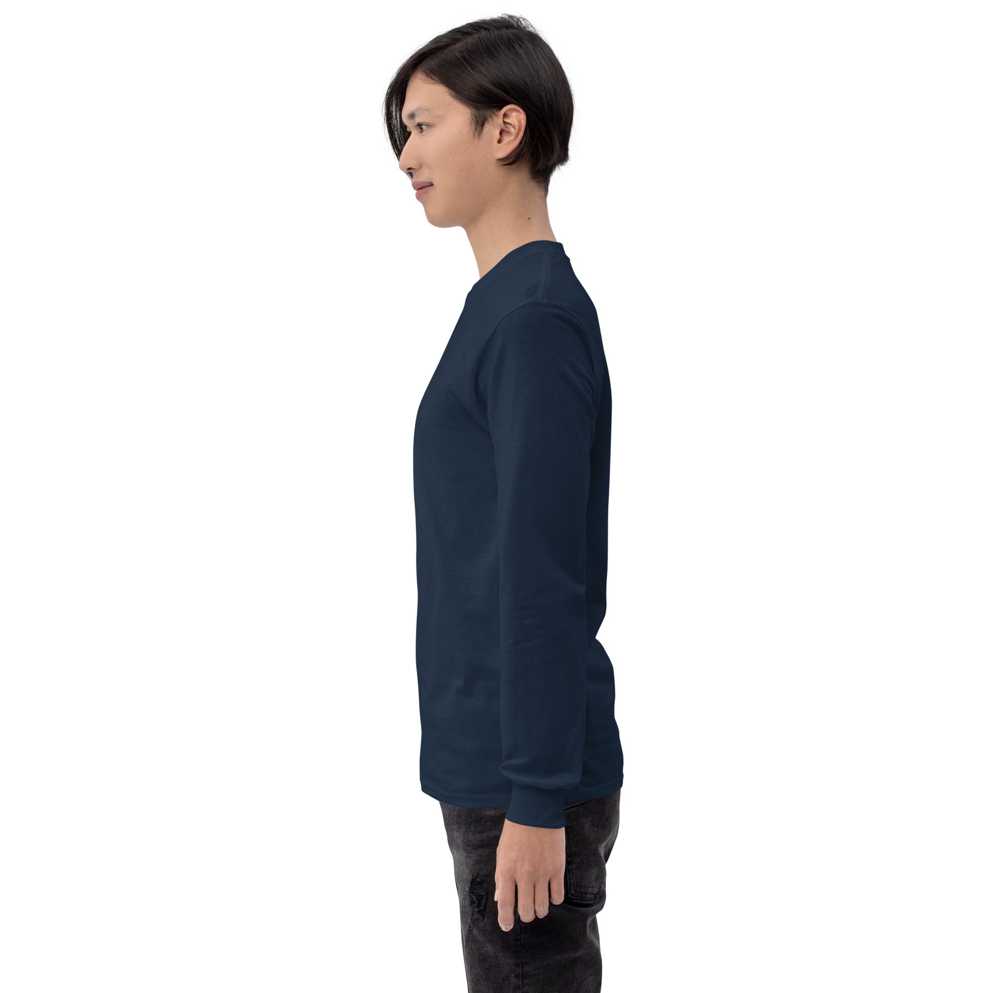 Moonhaven Long Sleeve Shirt image 9: Navy version, size XL with left-side angle of the Cancer range.