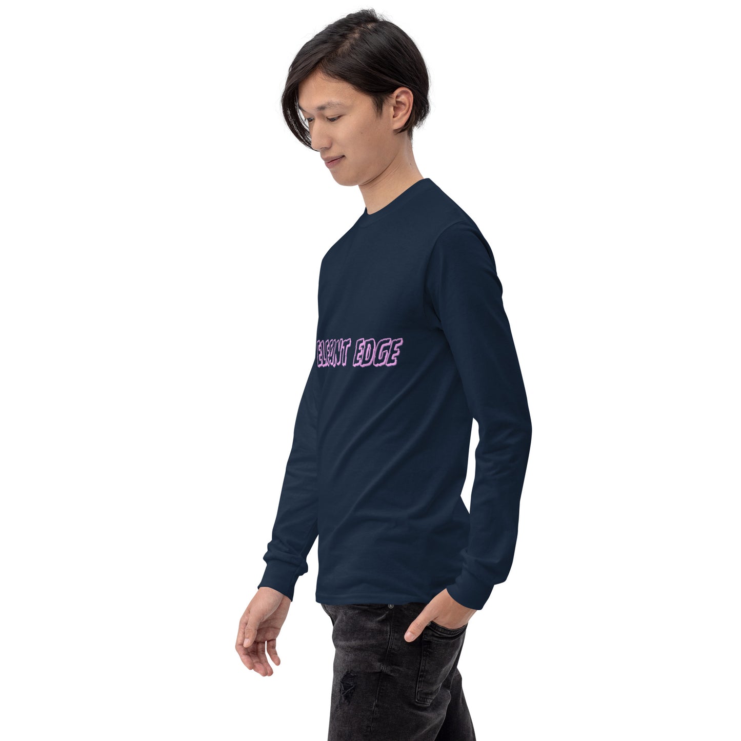 Noir Edge Men's Long Sleeve Shirt - Left Placement product image 52 in Irish Green, size S, with front view, left-side angle and left placement.