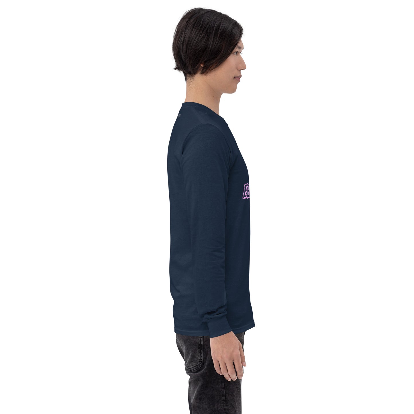 Noir Edge Men's Long Sleeve Shirt - Left Placement product image 53 in Irish Green, size M, with right-side angle and left placement.