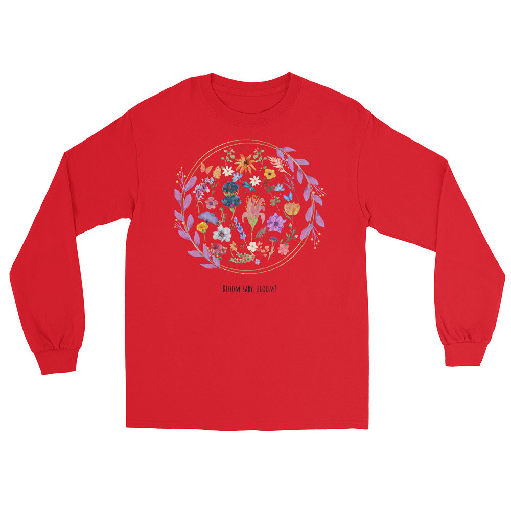 Bloomrise Men's Long Sleeve Shirt - Left Placement by R.A. Apparel, image 5, front view, Black, size 2XL, left placement.