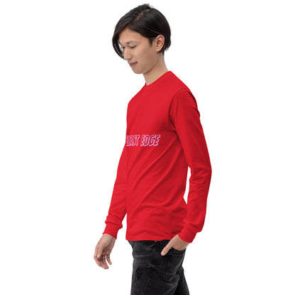 Noir Edge Men's Long Sleeve Shirt - Left Placement image 58 in Irish Green, size 4XL, showing front view, left-side angle for the Elegant Edge design.