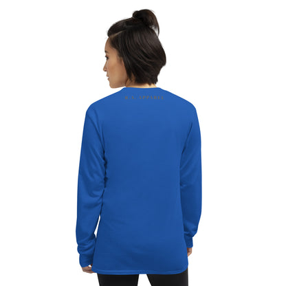Image 22 of Forest Green Forward Kind Men's Long Sleeve Shirt - Left Placement, size L, with Pay It Forward artwork visible in back view.