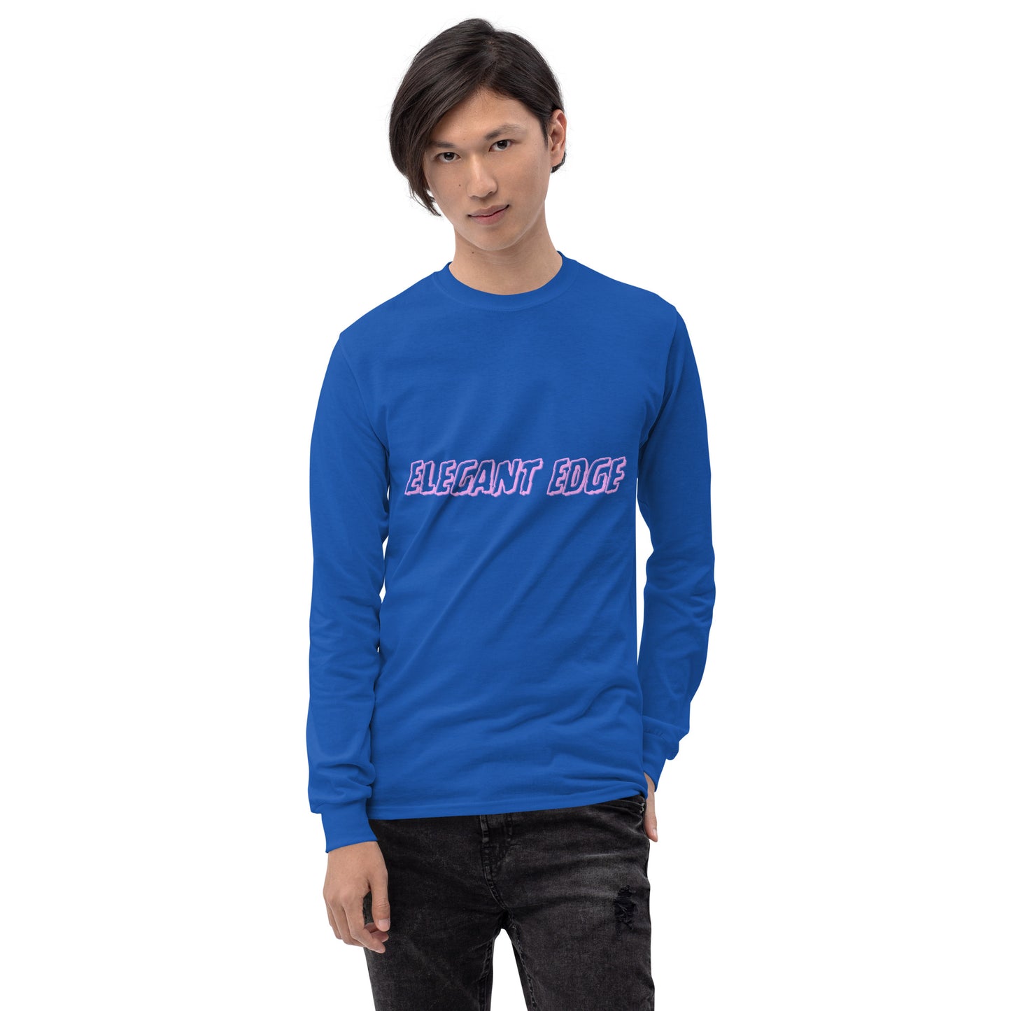 Noir Edge Men's Long Sleeve Shirt - Left Placement image 61: Sport Grey version, size L with front view of the Elegant Edge range.