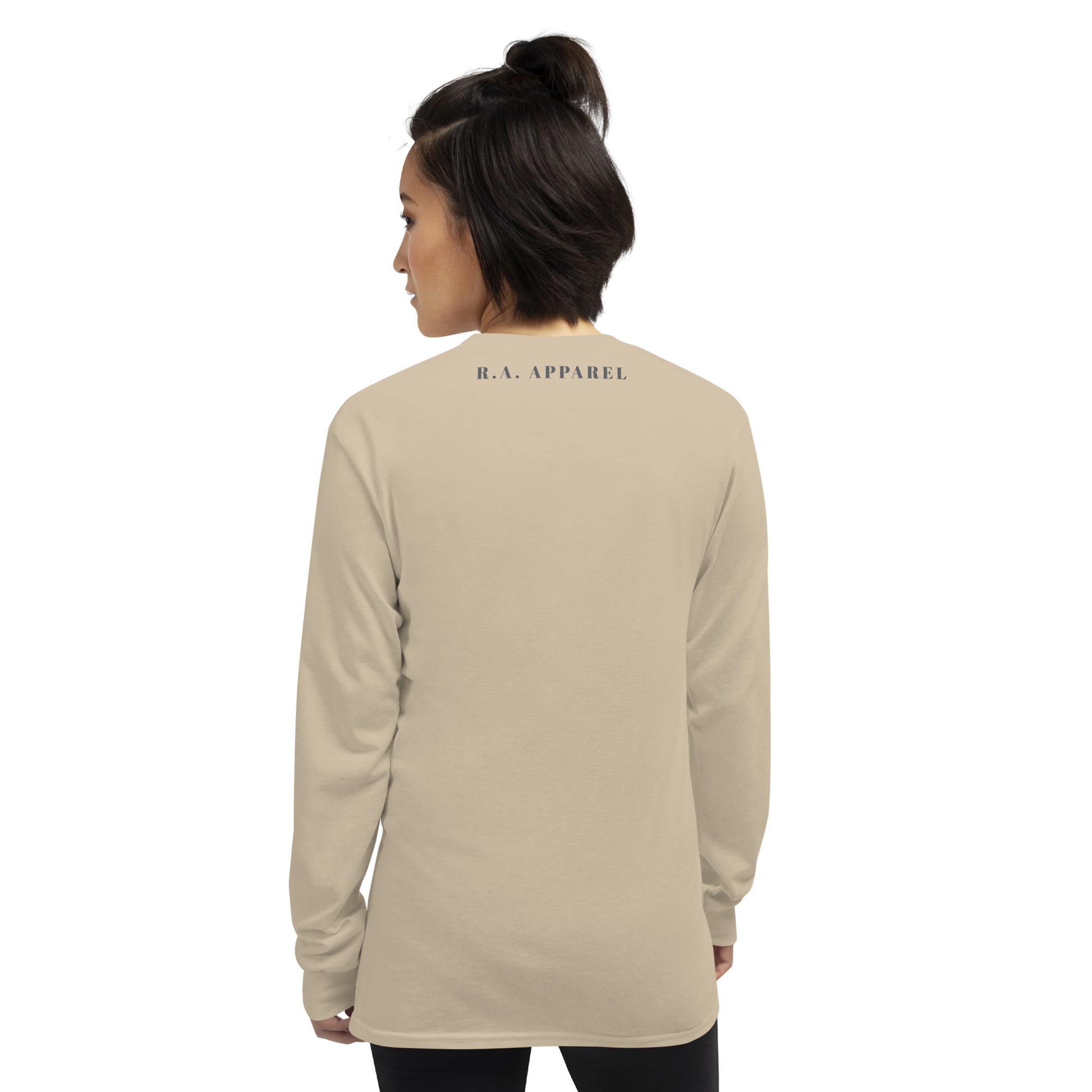 Limitless Men's Long Sleeve Shirt - Left Placement image 20: Forest Green version, size 3XL with back view of the No Limits range.