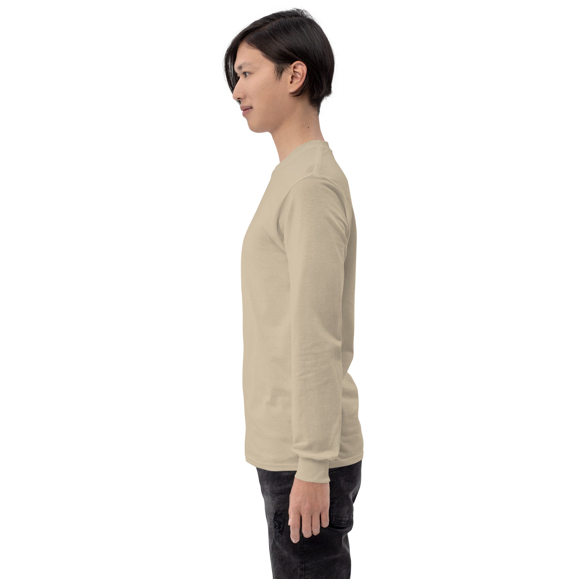 Twin Signal Men's Long Sleeve Shirt - Left Placement image 69 in Ash, size XL, showing left-side angle for the Gemini design.