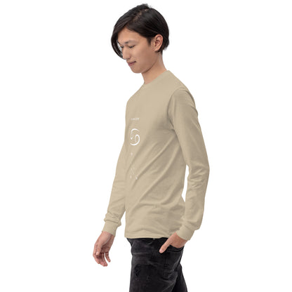 Moonhaven Long Sleeve Shirt by R.A. Apparel, image 70, front view, left-side angle, Ash, size 2XL, design placement.