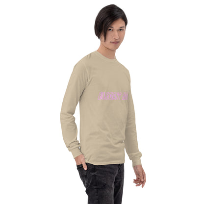 Noir Edge Men's Long Sleeve Shirt - Left Placement image 72: Sand version, size S with front view, right-side angle of the Elegant Edge range.