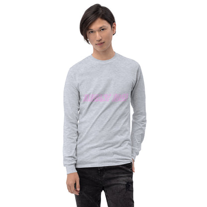 Noir Edge Men's Long Sleeve Shirt - Left Placement image 73 in Sand, size M, showing front view for the Elegant Edge design.