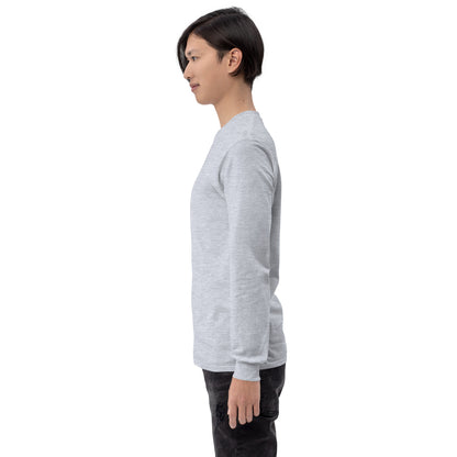 Moonhaven Long Sleeve Shirt product image 57 in Sand, size M, with left-side angle and design placement.