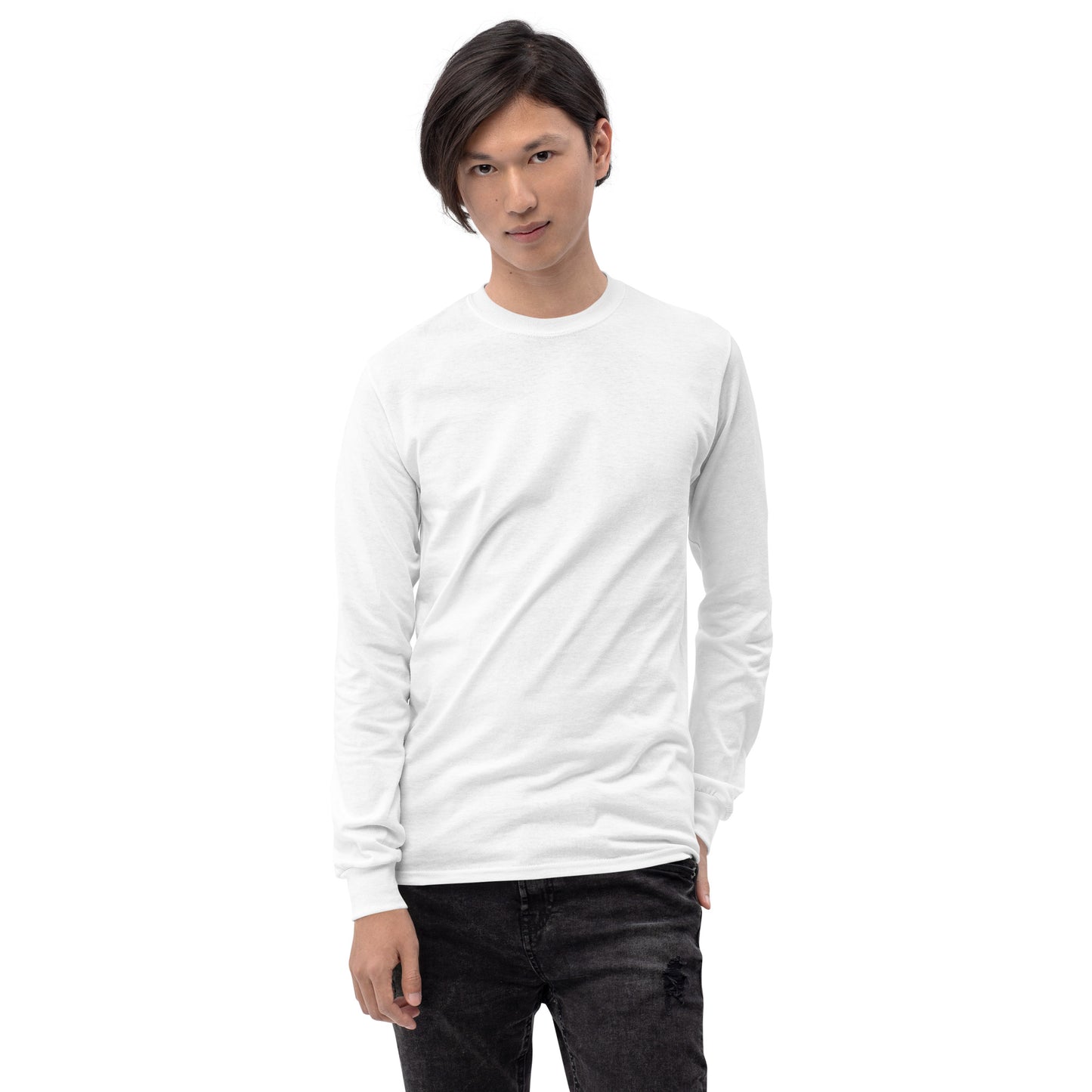 Image 85 of selected colour Twin Signal Men's Long Sleeve Shirt - Left Placement, with Gemini artwork visible in front view.