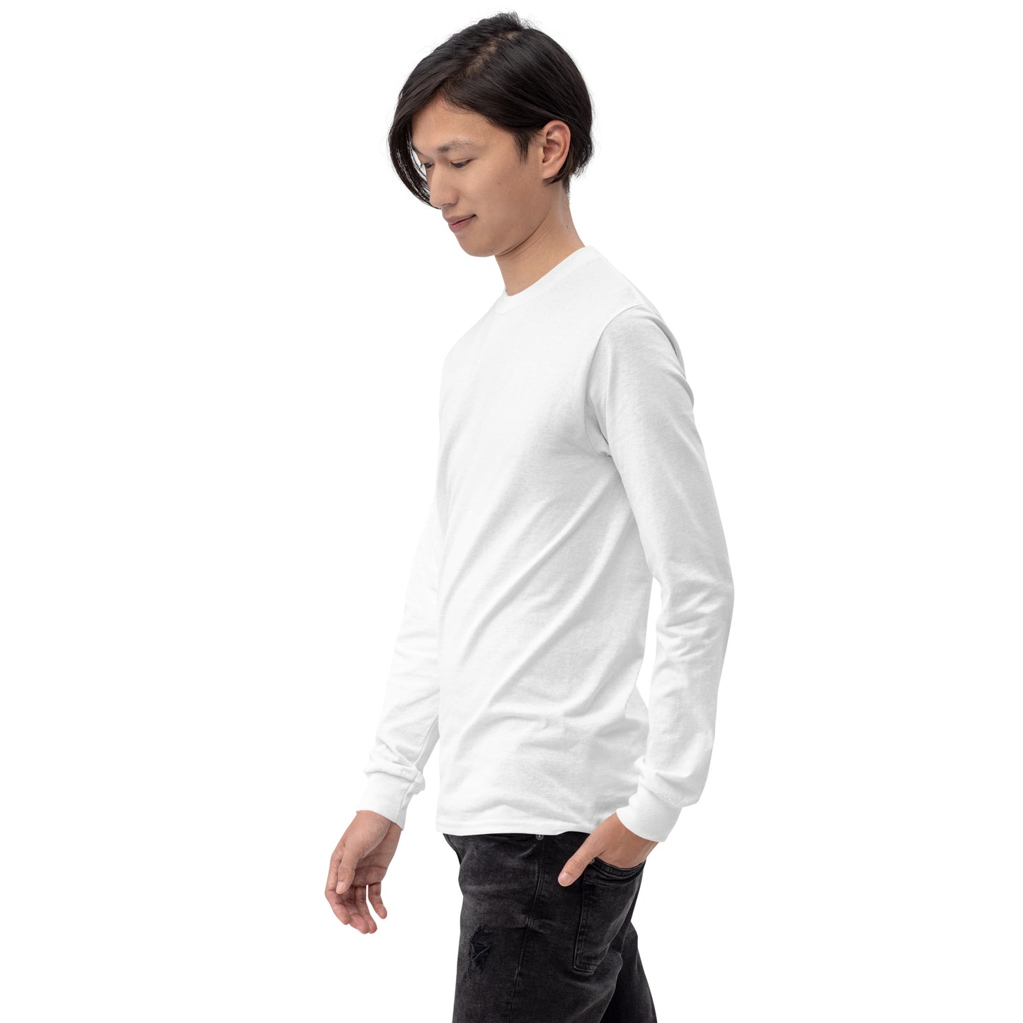Twin Signal Men's Long Sleeve Shirt - Left Placement by R.A. Apparel, image 88, front view, left-side angle, selected colour, left placement.
