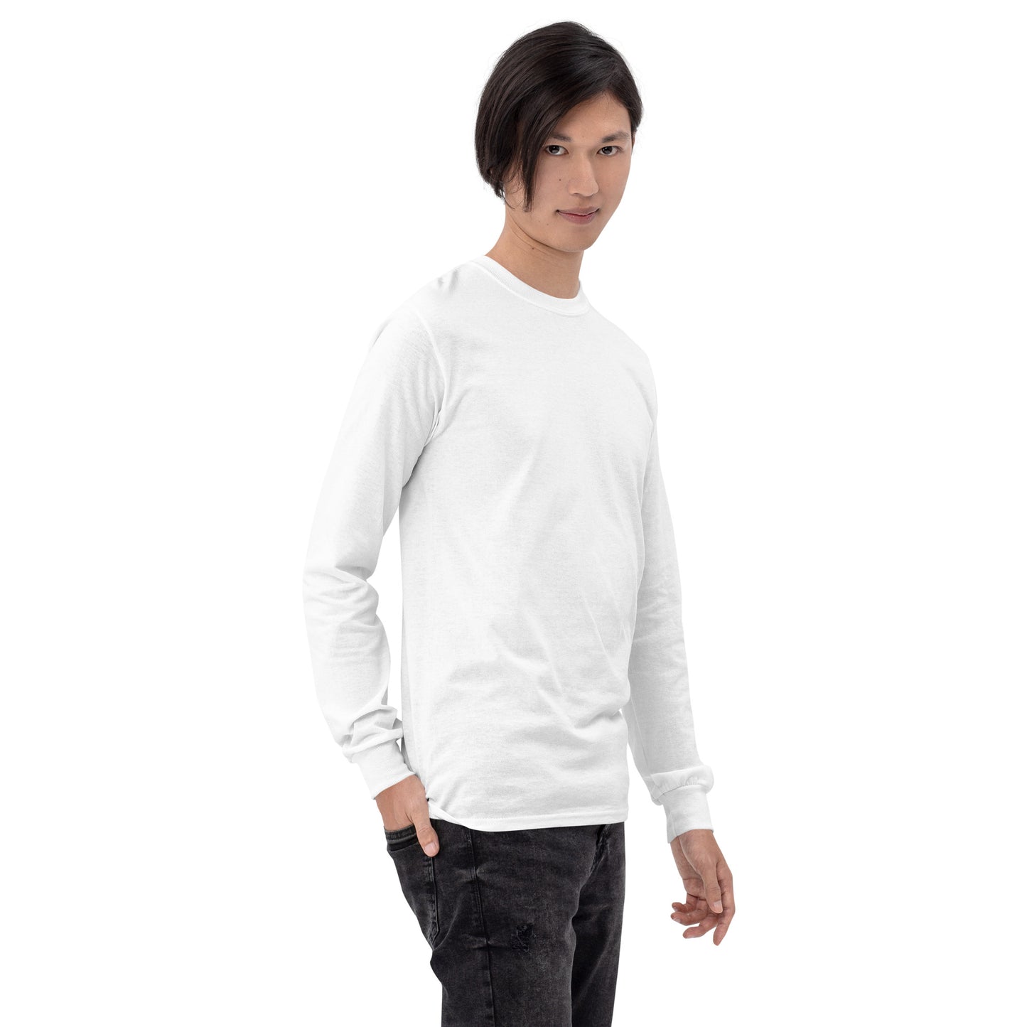 Twin Signal Men's Long Sleeve Shirt - Left Placement image 90 in selected colour, showing front view, right-side angle for the Gemini design.