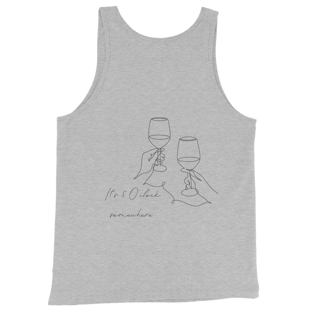After Five Men's Tank Top - Left Placement 72 by R.A. Apparel, image 2, back view, Red, size S, left placement.