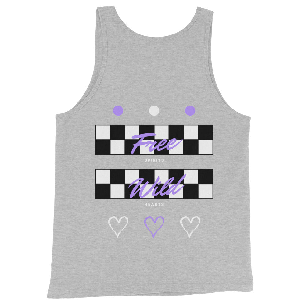 Freeborne Men's Tank Top - Left Placement by R.A. Apparel, image 6, back view, Navy, size XS, left placement.