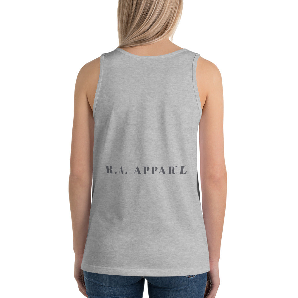 Cute Haunt Men's Tank Top - Left Placement image 4 in Black, size L, showing back view for the Too Cute to Spook design.