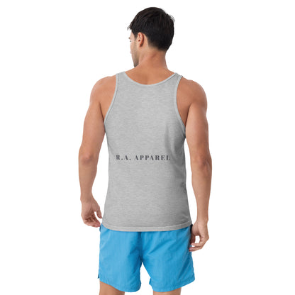 Astral Circle Men's Tank Top - Left Placement image 4 in Black, size L, showing back view for the Zodiac design.
