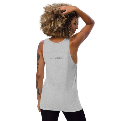 Limitless Men's Tank Top - Left Placement image 6 in Black, size 2XL, showing back view for the No Limits design.
