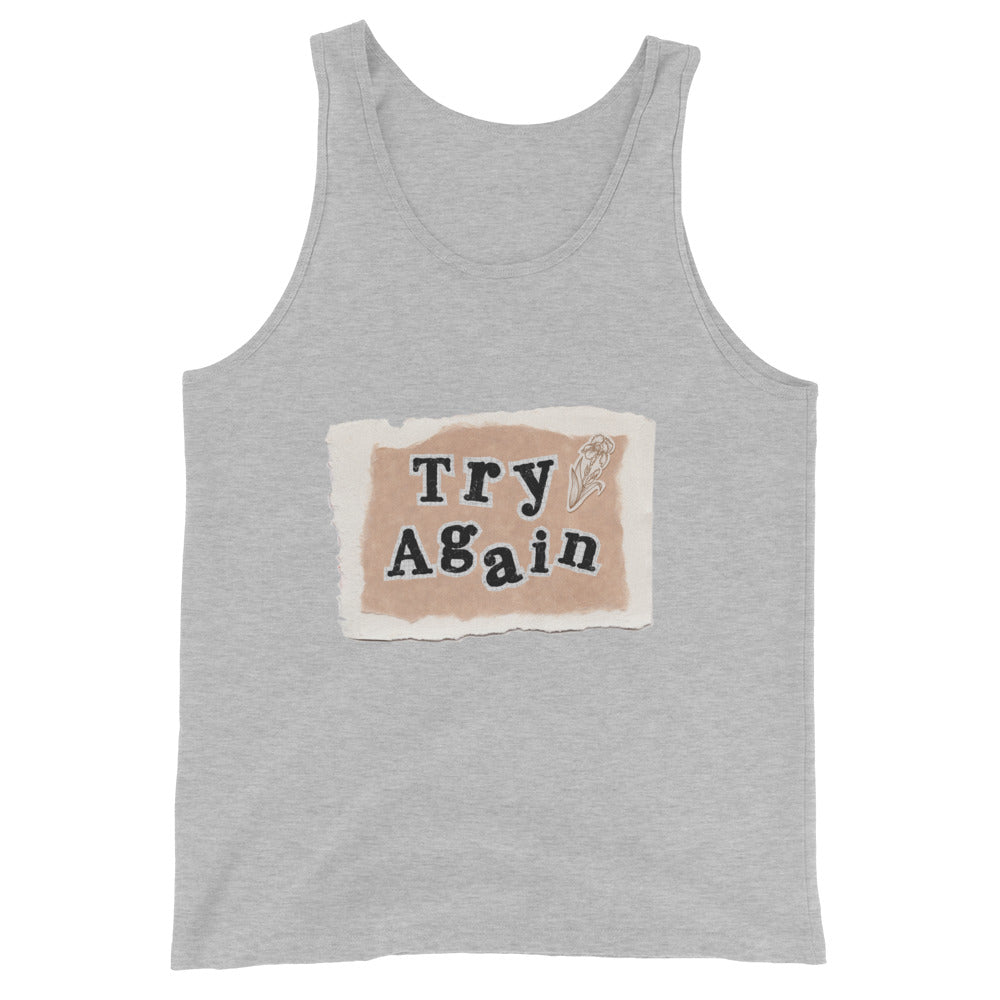 Retry Men's Tank Top - Left Placement image 6: Black version, size 2XL with front view of the Try Again range.