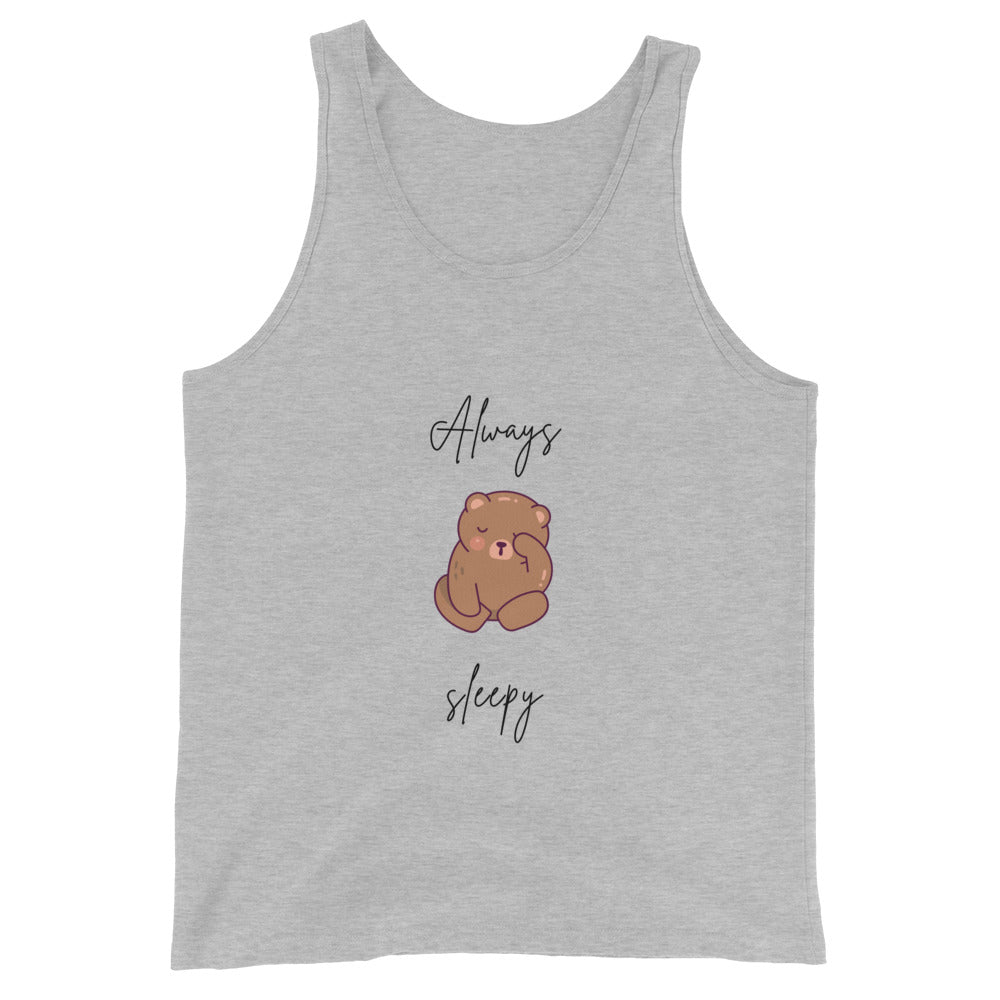 Nightcall Men's Tank Top - Left Placement image 6: Black version, size 2XL with front view of the Always Sleepy range.