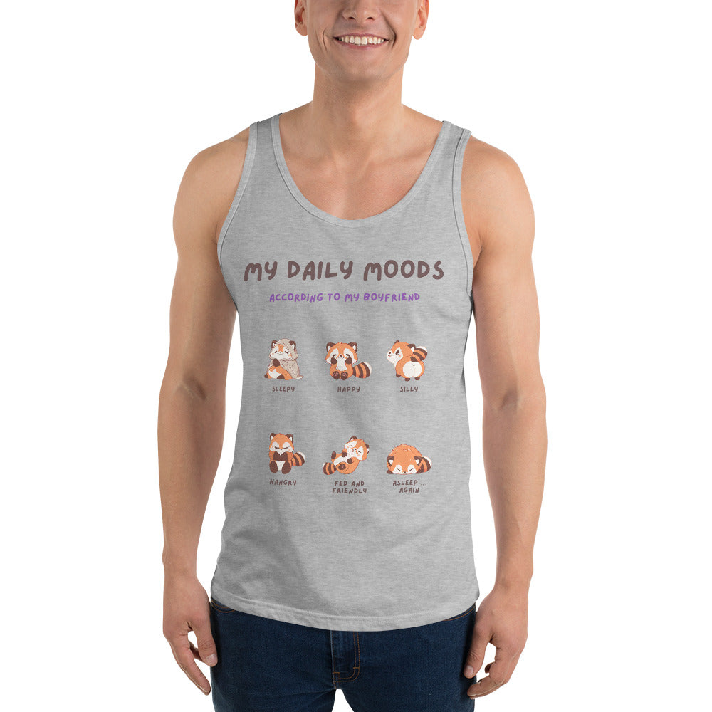 Mood Diary Men's Tank Top - Left Placement product image 3 in Black, size M, with front view and left placement.