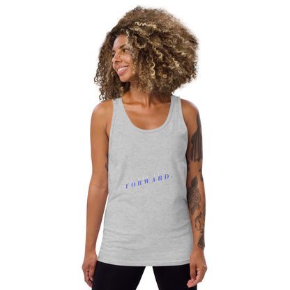 Forward Kind Men's Tank Top - Left Placement image 4 in Black, size L, showing front view for the Pay It Forward design.