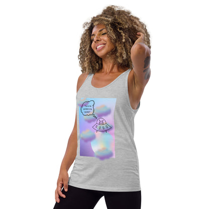 Sprinkle Theory Men's Tank Top - Left Placement product image 5 in Black, size XL, with front view, left-side angle and left placement.