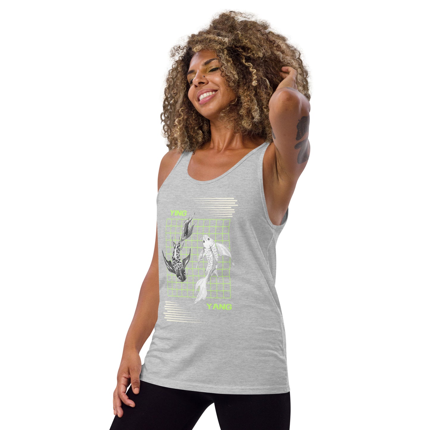 Equinoxe Tank Top image 14 in Red, size XL, showing front view, left-side angle for the Ying and Yang design.