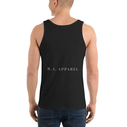 Avenor Tank Top by R.A. Apparel, image 2, back view, Black, size M, design placement.