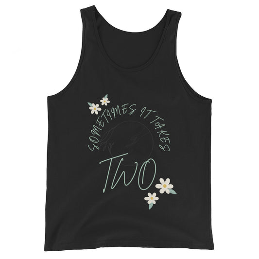 Duet Men's Tank Top - Left Placement product image 1 in Black, size XS, with front view and left placement.