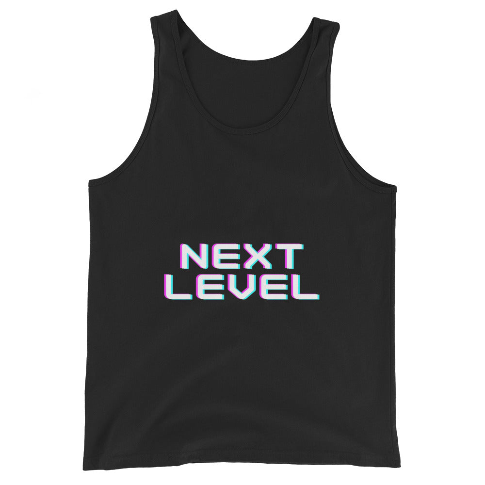 Ascender Tank Top - Left Placement image 1: Black version, size XS with front view of the Next Level range.
