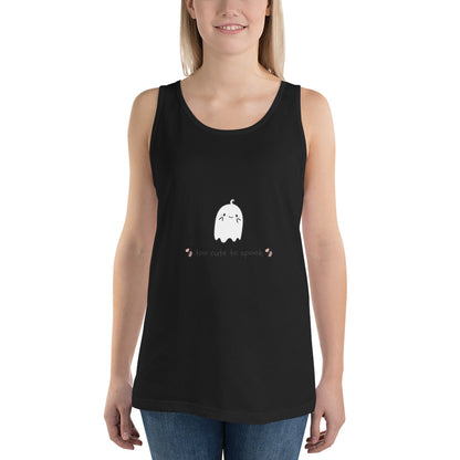 Cute Haunt Men's Tank Top - Left Placement product image 1 in Black, size XS, with front view and left placement.