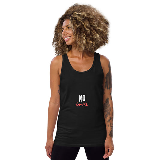 Limitless Men's Tank Top - Left Placement product image 1 in Black, size XS, with front view and left placement.