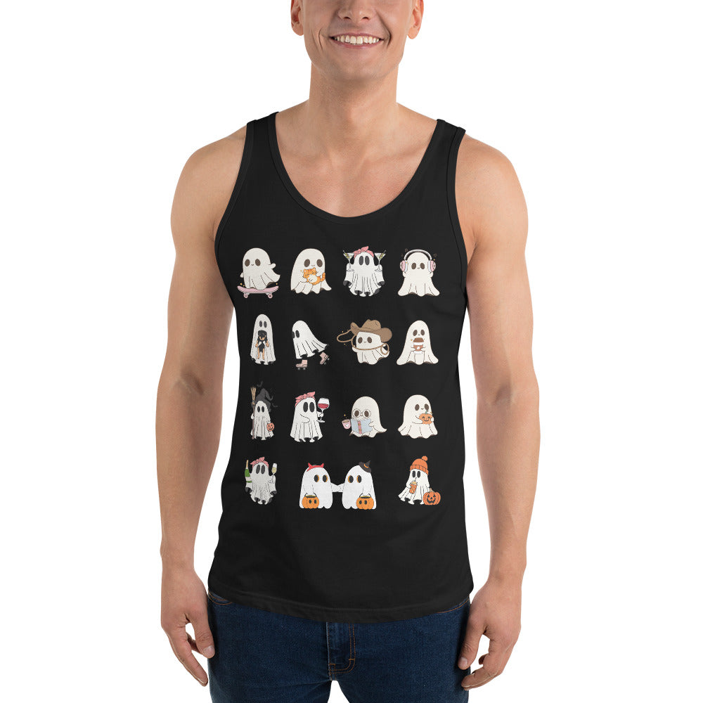 Spectral Men's Tank Top - Left Placement product image 1 in Black, size XS, with front view and left placement.