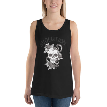 Evolution Men's Tank Top - Left Placement product image 1 in Black, size XS, with front view and left placement.