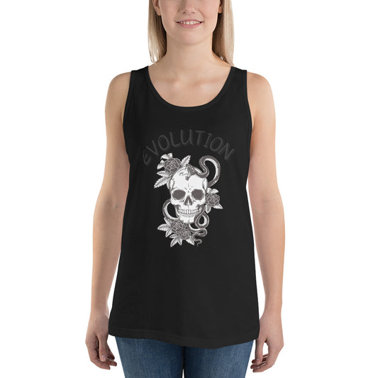 Evolution Men's Tank Top - Left Placement product image 1 in Black, size XS, with front view and left placement.