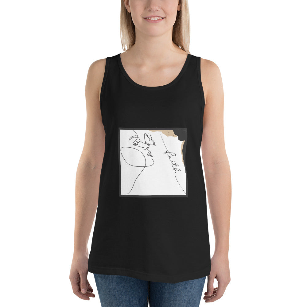Faithline Men's Tank Top - Left Placement image 6 in Black, size 2XL, showing front view for the Faith design.