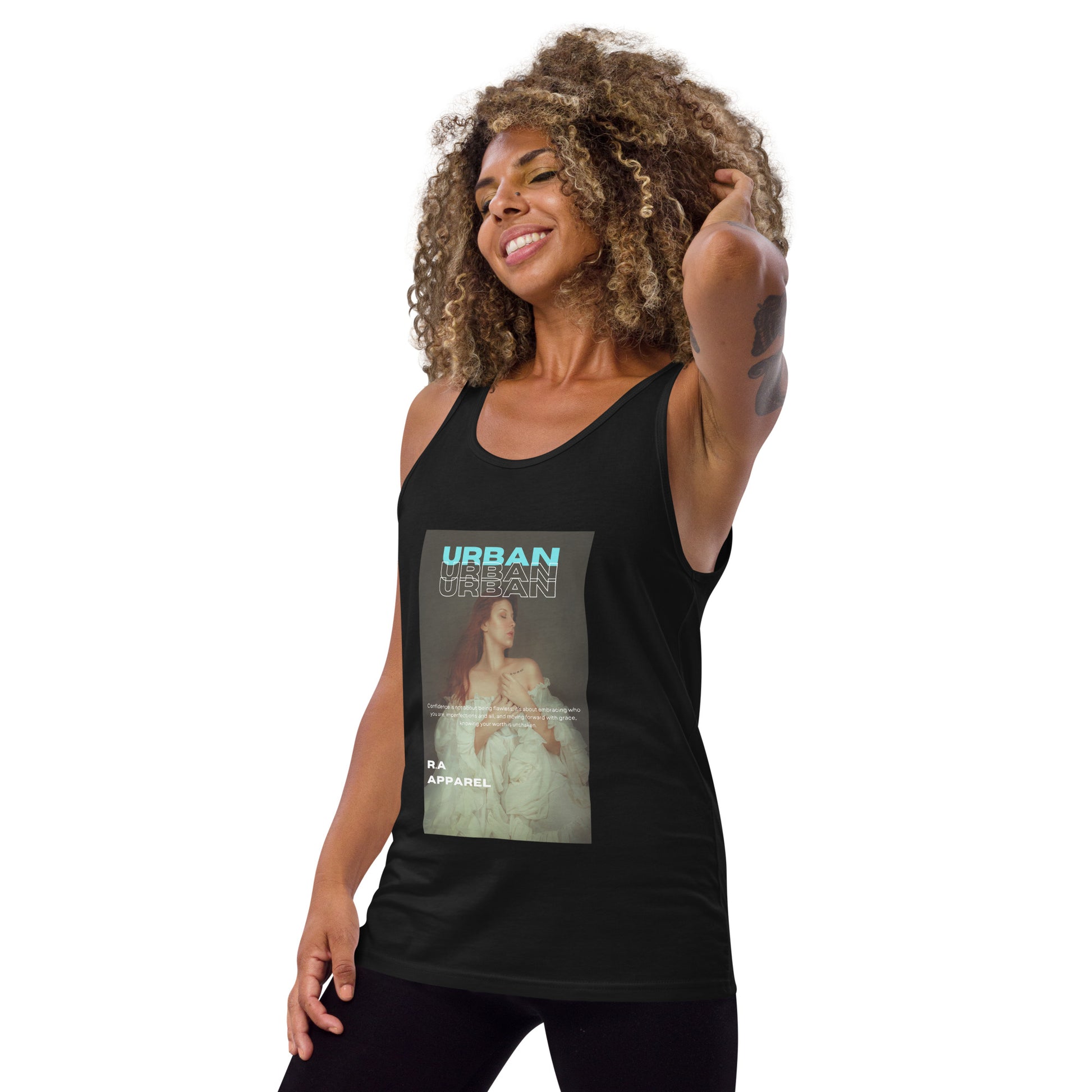 Urban Men's Tank Top - Left Placement 26 image 2: Black version, size S with front view, left-side angle of the Urban range.
