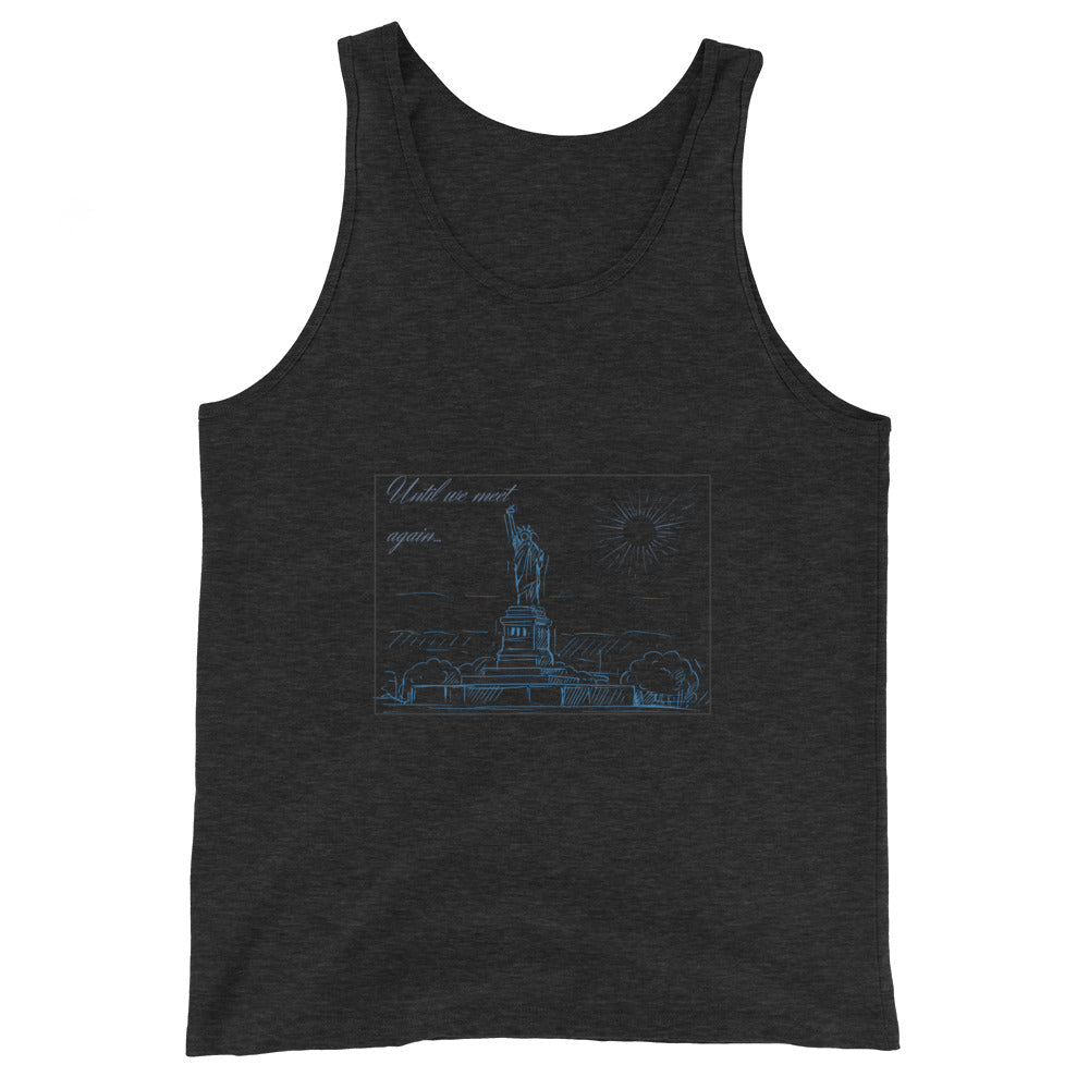 Farewell Bloom Men's Tank Top - Left Placement image 4: Black version, size L with front view of the Until We Meet Again range.